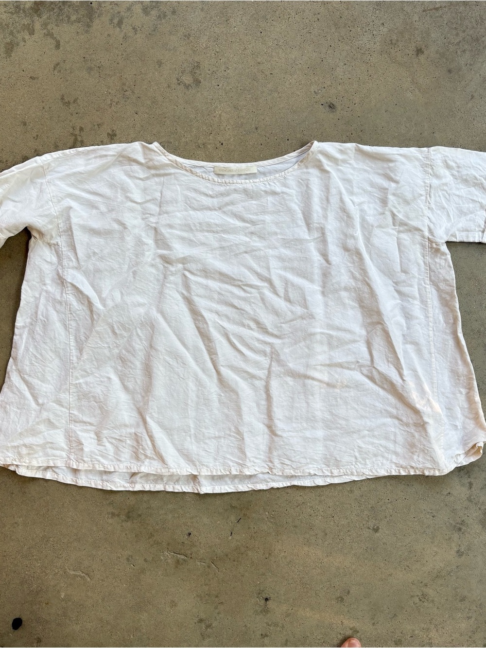 Creatures of Comfort Oversized Smock Shirt Women's Size 8 72% Linen 28% Silk